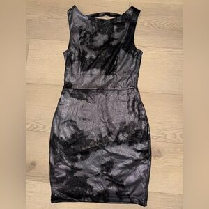 Forever 21 Black Gray Bodycon Dress Size Small Shimmer